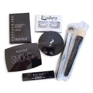 Dimitri James Skinn 7 pcs. Bundle Cosmetics Makeup Palettes Lashes Brush Etc.